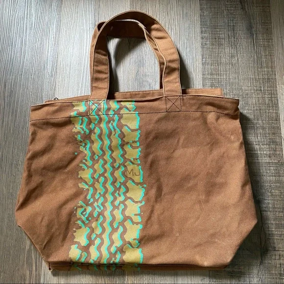 Vintage Y2K Marc Jacobs Brown & Green Canvas Tote Bag - Picture 1 of 11